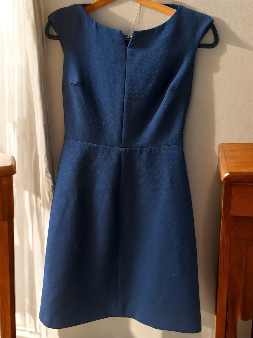 Tory Burch Midnight Navy Wool Blend Cap-Sleeve Sheath Dress Size 2